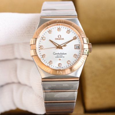 OMEGA Constellation 39mm Half Rose Gold Silver Dial Replica Watch